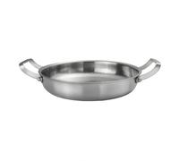 Qianly Poêle à Frire Ronde peu Profonde Texturée Poêle à Frire En Acier Inoxydable Robuste Usteile Cuisson pr Familles, Cuisine Domestique, 26cm, Sans Couvercle