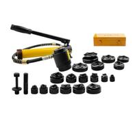 Qianly Poinçonneuse Hydraulique Divisée Robuste Poinçonneuse Portable Poinçon pour Chantier, Perforateur Hydraulique SYK-15 Avec 18 Jeux De Matrices