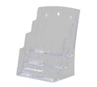 Qianly Porte-brochures, Présentoir à Cartes de Visite En Acrylique, Porte-brochures Transparent, Présentoir de Table, Organiseur de Comptoir pour école , A4 3 niveaux