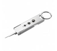 Qianly Porte-clés Multitool Extracteur Carte Acier Inoxydable Brossé Outil Compact Repliable Lime à Ongles Tournevis Intégrés Règle Marquée sur le Corps Convient pour Activités Plein Air
