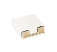 Qianly Porte-mémo Acrylique Résistant pour Bureau Accessoires Organisateur Plateau Note Adhésive Support Message Distributeur Pratique Adapté Au Travail Télé, OR