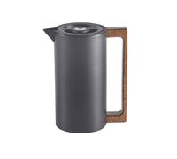 Qianly Pot Isotherme avec Poignée En Bois Thermique Carafe Isotherme avec Bec Verseur Moderne Récipient Bec Verseur pour Bureau, Cuisine, Array, Noir, 1.5L