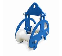 Qianly Poulie dage avec Rouleau à Rainure Compact -Câble à Rouleaux Métalliques Roue dage Câble Métallique pour Électriciens, 160 140mm, Poulie À Deux Roues De Type H En Nylon