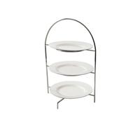 Qianly Présentoir à Gâteaux à 3 Niveaux Gain Place Présentoir à ssert à 3 Niveaux Soli Support à sserts pour Particuliers, Buffet, Collation, Brunch , Grand, Diamètre Du Plateau 24 CM