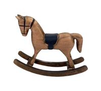 Qianly Rocking Horse Figurine Decorative Statue Table Top Top Top Top Sculpture Animal pour étagère, Brun
