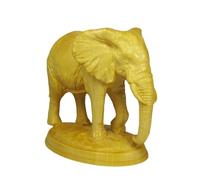 Qianly Sculpture Élément Central Figurine Élégante Décoration Élégant Élément Bois Statue Éléphant Sculpture Décorative Ornement Intérieur Socle Ovale Détail