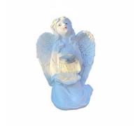 Qianly Sculpture en Résine Statue Jardin Figurine Lumineuse Lampe Solaire Statuette Extérieure en Résine Imperméable avec Éclairage Automatique pour Pelouse Potager Espace, Ange avec Bouteille