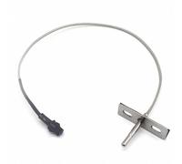 Qianly Sonde de Température pour Grill Sonde Capteur Thermomètre RTD Corps Acier Inoxydable Extrémité Cylindrique et Connecteur Noir pour Mesure Fiable et