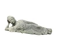 Qianly Statue de Bouddha Couché, Figurine Décorative Polyvalente pour Aquarium, étagère, Intérieur Ou Extérieur.