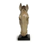 Qianly Statue Tête Cheval avec Base Rectangulaire Effet Ja Sculpture Tête Cheval Morne Statuette pour Salon, Antique, Tête De Cheval