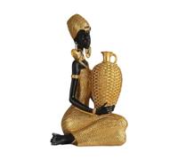 Qianly Statuette Décorative de Femme Africaine, Sculpture de Femme Africaine, Style A