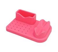 Qianly Support de Rangement pour Forets à Ongles Organiseur de Trousse Métiers d'Onglerie Rangement Compartimenté Présentoir Forets Polissage Fraisage, Rose Profond