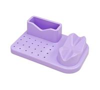 Qianly Support de Rangement pour Forets à Ongles Organiseur de Trousse Métiers d'Onglerie Rangement Compartimenté Présentoir Forets Polissage Fraisage, Violet
