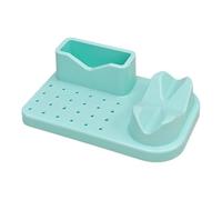 Qianly Support de Rangement pour Forets à Ongles Organiseur de Trousse Métiers d'Onglerie Rangement Compartimenté Présentoir Forets Polissage Fraisage, Vert