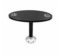Qianly Table Nautique Ovale à Plateau Table Robuste Yacht Plateau en Anti-Débordement pr Terrasse, Motif Noir, Table À Thé Bateau E