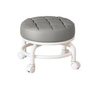 Qianly Tabouret de Siège à Roulettes Bas, Tabouret de Ménage Paresseux avec Rotation 360°, Coussin Ergonomique avec Mousse Confortable, Mini Tabouret Mobile avec Roulettes Pivotantes Universelles,Gris