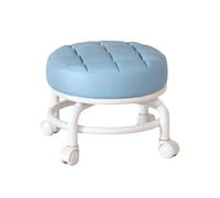 Qianly Tabouret de Siège à Roulettes Bas, Tabouret de Ménage Paresseux avec Rotation 360°, Coussin Ergonomique avec Mousse Confortable, Mini Tabouret Mobile avec Roulettes Pivotantes Universelles,Bleu