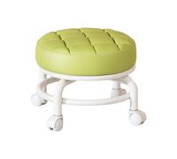 Qianly Tabouret de Siège à Roulettes Bas, Tabouret de Ménage Paresseux avec Rotation 360°, Coussin Ergonomique avec Mousse Confortable, Mini Tabouret Mobile avec Roulettes Pivotantes Universelles,Vert
