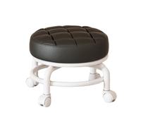 Qianly Tabouret de Siège à Roulettes Bas, Tabouret de Ménage Paresseux avec Rotation 360°, Coussin Ergonomique avec Mousse Confortable, Mini Tabouret Mobile avec Roulettes Pivotantes Universelles,Noir