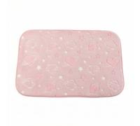 Qianly Tapis de Bain Lumineux Antidérapant Tapis de Salle de Bain Descente de Bain Paillasson Intérieur Matière Polaire Souple à Séchage Rapide et Couche, 80 50cm, Rose Étoiles Douces