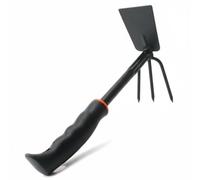 Qianly Truelle de Jardinage Truelle Main Pelle Transplantoir Désherbeur en Acier Carbone Haute Résistance Revêtement Protecteur Manche Confort Ergonomique, Binette Double Usage