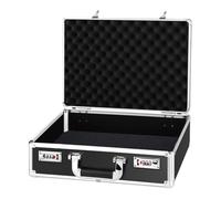 Qianly Valise Outil Mallette de Rangement Boîte Aluminium Cadre Renforcé Antichoc avec Serrure Sécurisée et Poignée Adaptée pour Outils Documents Passeports, L