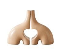 Qianly Vase verture en Forme Cœur Sculptural Vase en Forme Cœur Brillant Décoration D'intérieur pr Meuble Télé