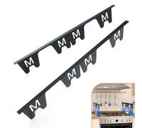 Qianruida Lot de 2 couvre-joints en acier inoxydable pour cuisinière - Longueur réglable de 35,1 cm à 69,8 cm