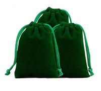 Qiantull Lot de 10 grands sacs en velours 20 x 30 cm pour bijoux, sacs cadeaux pour mariage et fête, sacs géants en tissu avec cordon de serrage, sac en velours pour mariage et fête, vert 20 x 30 cm