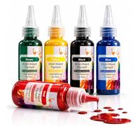 Qibivfo 5×50ml Pigments Liquides pour Poudre de Moulage - Colorants Hautement Concentrés à Base d’Eau pour Plâtre, Béton & Ciment, Couleurs Mélangeables pour DIY & Décoration Créative