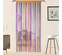 QiBoYuYe Rideau Fil Rideau De Porte Rideaux Anti Mouches Arcenciel 90x200cm | Rideau De Porte Fenetre Rideaux Rideau Anti Mouches pour Porte Exterieur Moustiquaire Cloison De Séparation De Pièces