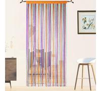 QiBoYuYe Rideau Fil Rideau De Porte Rideaux Anti Mouches Arcenciel 90x245cm | Rideau De Porte Fenetre Rideaux Rideau Anti Mouches pour Porte Exterieur Moustiquaire Cloison De Séparation De Pièces