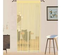 QiBoYuYe Rideau Fil Rideau De Porte Rideaux Anti Mouches Beige 90x200cm | Rideau De Porte Fenetre Rideaux Rideau Anti Mouches pour Porte Exterieur Moustiquaire Cloison De Séparation De Pièces