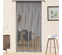 QiBoYuYe Rideau Fil Rideau De Porte Rideaux Anti Mouches Gris 90x200cm | Rideau De Porte Fenetre Rideaux Rideau Anti Mouches pour Porte Exterieur Moustiquaire Cloison De Séparation De Pièces