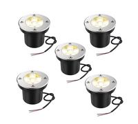 QICBYING Lot De 5 Lumière Jardin Enterré - Spot Encastrable LED Exterieur, Éclairage Paysager Rond Basse Tension, Spots De Sol Encastrés 6W Étanches IP67 pour Extérieur, Allées(RGB,12V)