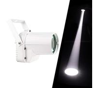 QICBYING Mini Projecteur LED - Spot LED Directionnel, Projecteur Motorisé pour Soirée, Spot De Scène 5W pour Boule À Facettes, Éclairage De Scène pour Karaoké Et Bar(White,B)