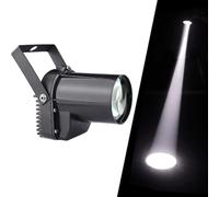 QICBYING Mini Projecteur LED - Spot LED Directionnel, Projecteur Motorisé pour Soirée, Spot De Scène 5W pour Boule À Facettes, Éclairage De Scène pour Karaoké Et Bar(White,A)
