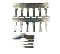 QiDAi Outil de crochetage de serrure intégré en aluminium 11 pièces - Outil Kaba à ouverture plate - Outil de déverrouillage AB - Kit de serrurier