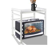 QIFAshma®ETAGERE A EPICES Blanc-Support à Micro-Ondes Organisateur Rangement Cuisine,Largeur et Hauteur Ajustables