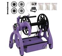 QIHRUIA Roue à Filer électrique Domestique Mini 12V, Vitesse Libre réglable, Roue à Filer pour Fibre de Laine,Violet