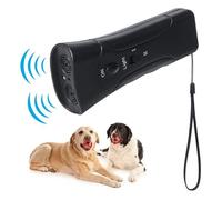 Qiilu Répulsif pour chiens à double capteur avec ultrasons lampe LED et laser pour lutter contre les aboiements