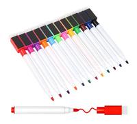 qijiefenCC 12 Pcs Feutre Tableau Blanc Effacable, Tableau Blanc Magnetique Stylo Effaçable, Feutres avec Gomme, Parfait pour École, Maison, Bureau