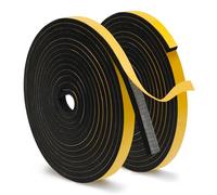 QILIMA 2 Rouleaux Joint Fenêtre Isolation Joint Porte Mousse Adhésif 6mm x 12mm x 5m Pour l'isolation acoustique et les joints anti froid, antidérapant, bande de caoutchouc anti choc et anti froid