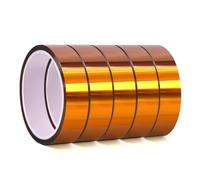 QILIMA Ruban Résistant à la Chaleur 5 rouleaux Ruban Adhésif Haute Température Rubans de Presse à Chaud Rubans Chauffants Ruban Isolant Fauve pour Presse à Sublimation et Imprimante 25 mm x 33 m