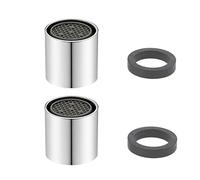 QILUCKY M16/M18/M20/M22 Régulateur de jet Buse mélangeuse Mousseur Lot de 2 pièces Robinet Bubbler, Cartouche mélangeuse tamis de robinet, mitigeur chromé (M22)