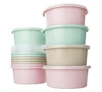 QILZO Lot de 12 récipients en plastique 1 L pour comdia Récipients ronds en plastique sans BPA pour four micro-ondes, lave-vaisselle, congélateur, récipients avec couvercle