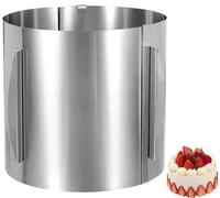 QiMan Cercle à tarte réglable - Hauteur : 20 cm - En acier inoxydable - Diamètre réglable de 6 à 12 pouces - Avec 2 clips de fixation - Cadre de cuisson rond résistant à la chaleur - Pour pâtisserie
