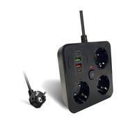 qimoi Bande de Puissance à Multiple Prises 3AC Outlet, 2 Prises USB Type C, Cordon D'Extension Électrique, Protecteur de Surtension pour Le Bureau à Domicile, Prise de Courant Réseau, Prise EU.