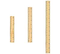 QincLing Lot de 3 Règles Plates en Bois - Vintage, Pédagogique, de Mesure - Droite, Résistante aux Chocs - Échelle 1 à 2 - Pour l'École, la Maison