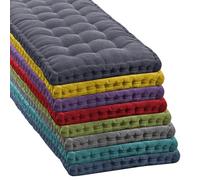 qing yun Coussin de banc 2/3 places en velours épais de 8 cm - 100/120 cm - Coussin long et moelleux pour jardin, maison, salle à manger, terrasse, balancelle, (120 x 40 cm, gris foncé)